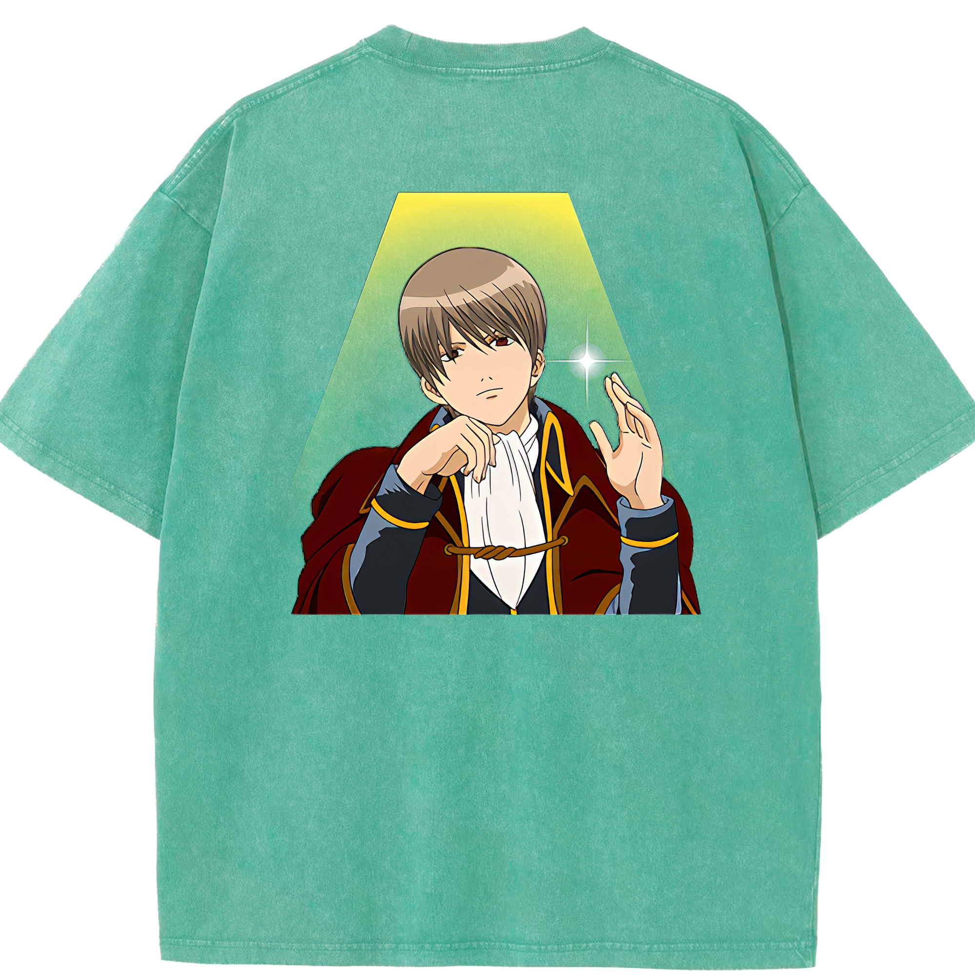 （画像用） ぎんたま 坂田銀時（さかたぎんとき） 神楽 志村新八（しむら しんぱち） GINTAMA Sakata Gintoki Kagura Shimura Shinpachi 綿100% ヴィンテージ風 半袖Tシャツ（背面プリント）
